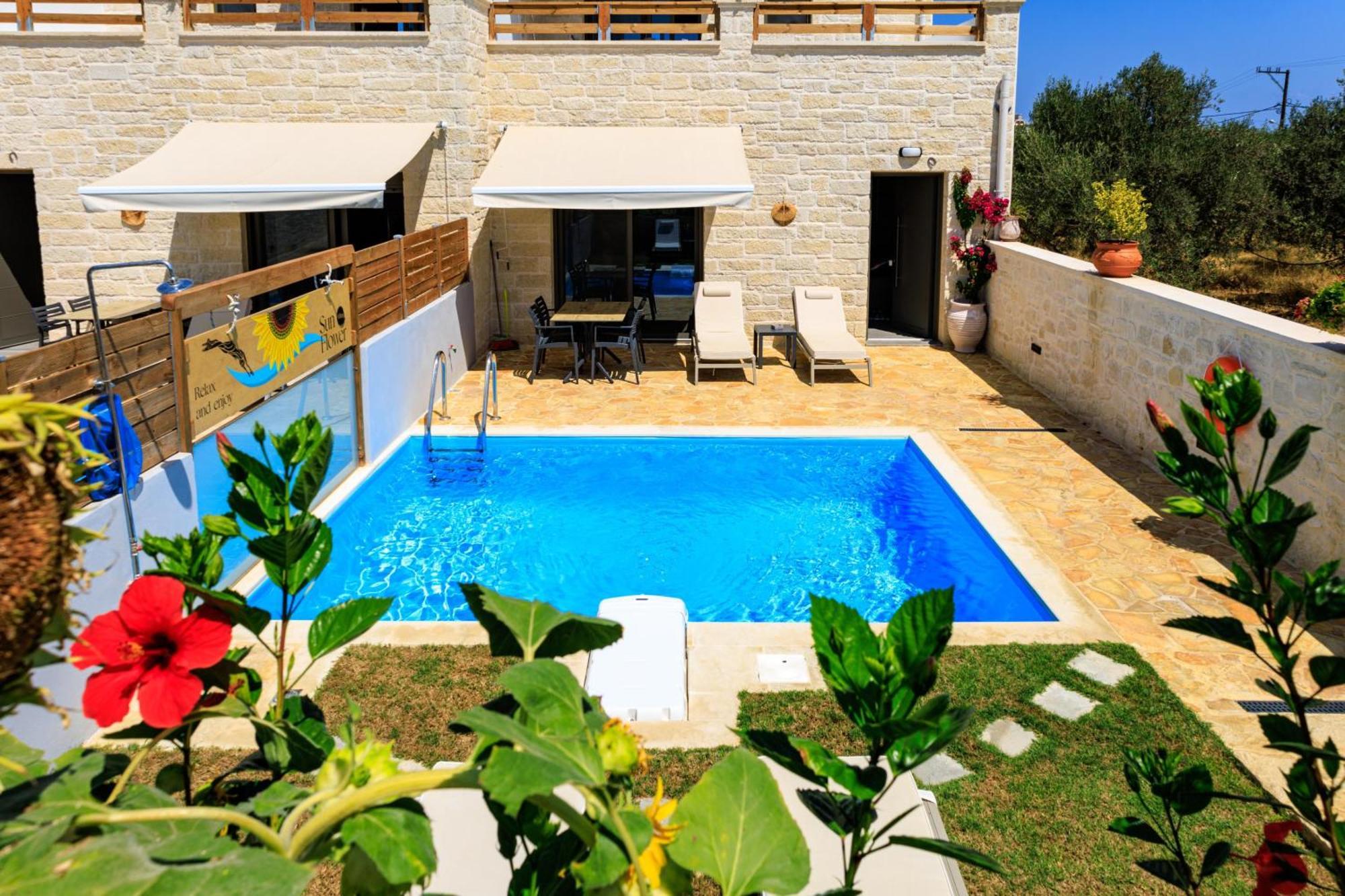 Sun Flower Villas With Sea View Agia Marina Exterior foto